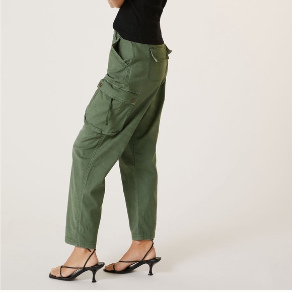 Anthropologie Pilcro Utility Cargo Pants NWT Women’s Green Straight Relaxed 28 - Picture 2 of 16